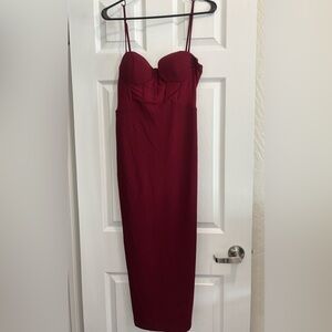 Astr Corset Burgundy Dress